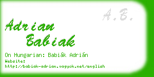 adrian babiak business card